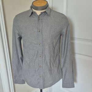 Ben Sherman Soho Slim Fit Charcoal Polka Dot Button Down Shirt